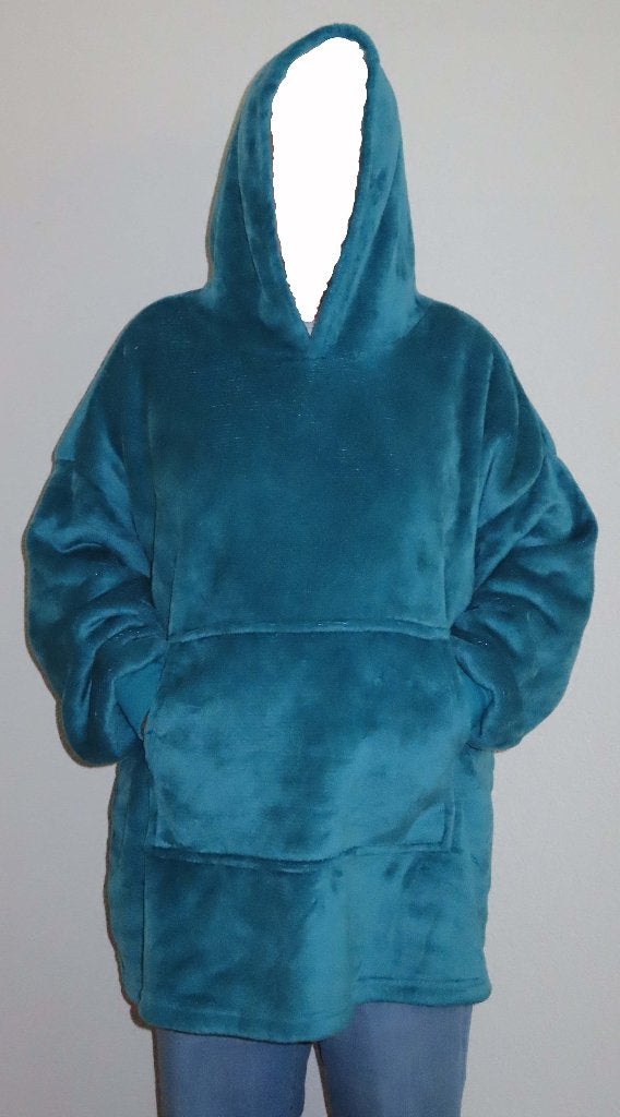 Fleece deken/trui, all size, groen, met capuchon, izgst, Fleecedeken, Gebruikt, 79 cm, Groen
