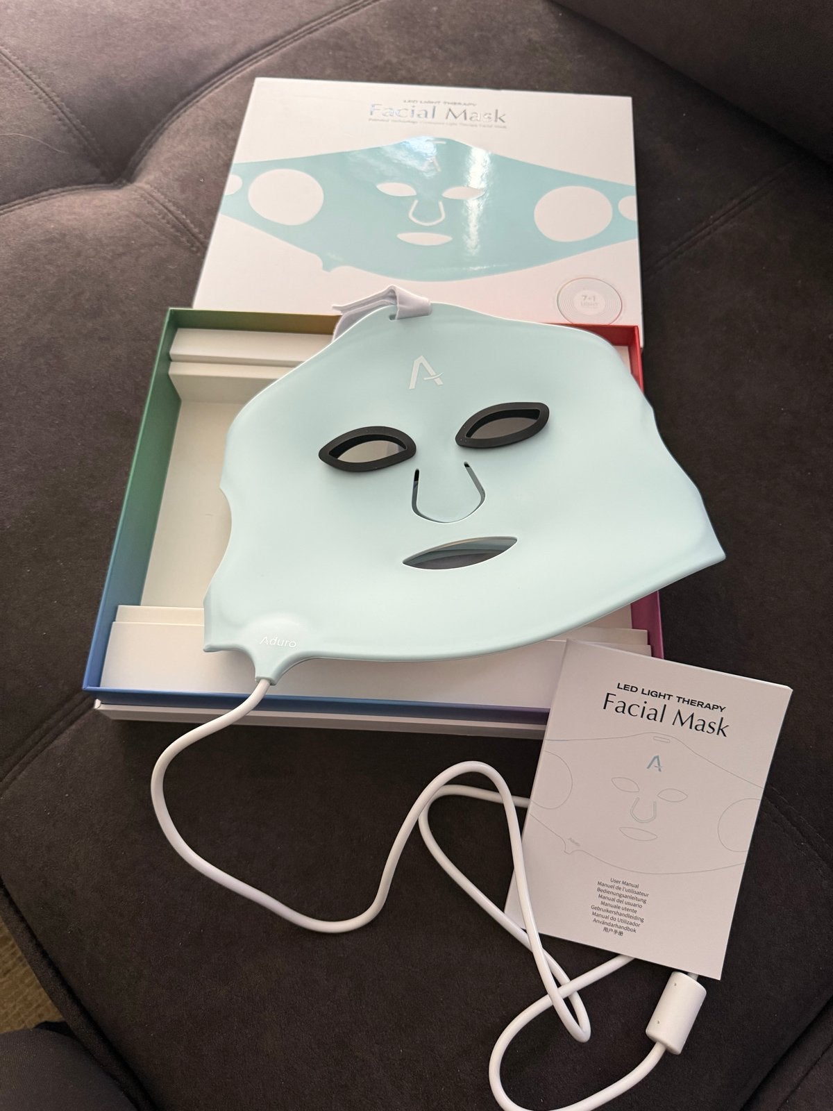 Aduro 7+1 LED Lichttherapie Gezichtsmasker, Ophalen of Verzenden, Zo goed als nieuw, Overige typen