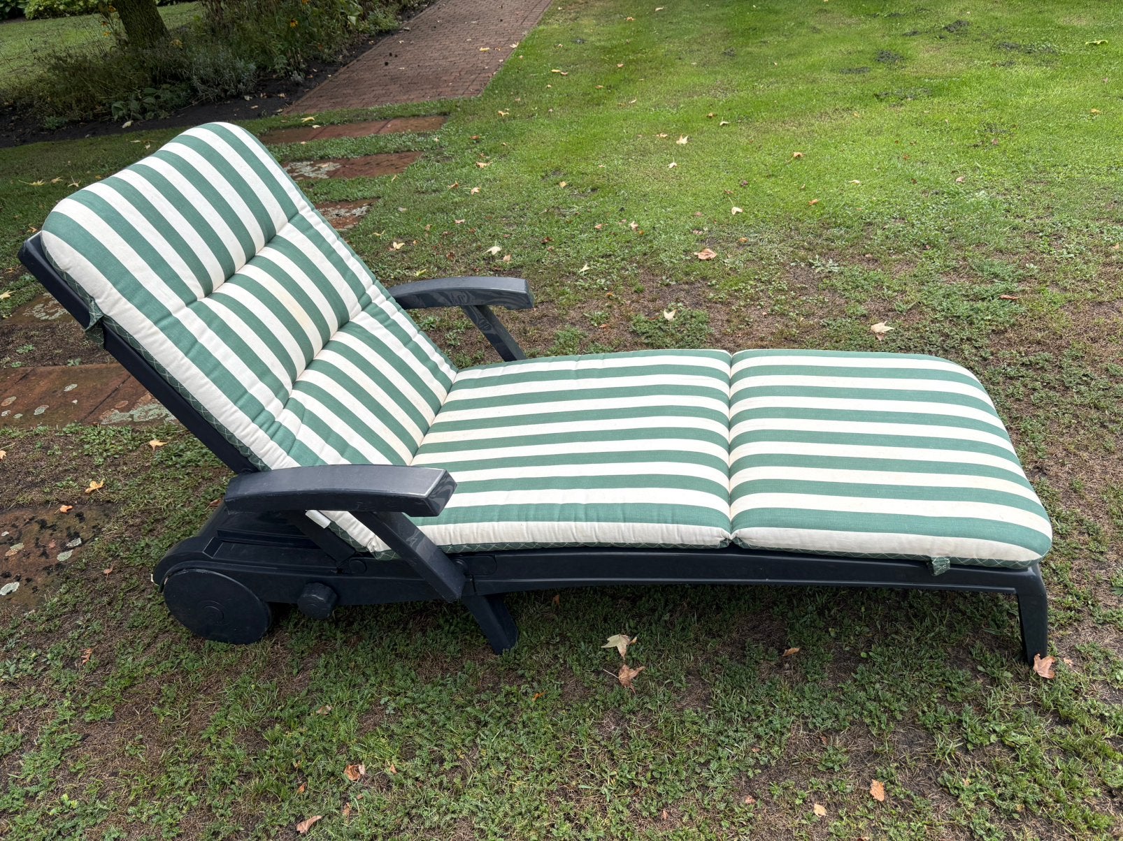 Jardin ligstoel met 2 kussens, Tuin en Terras, Ophalen, Gebruikt, Kunststof, Verstelbaar