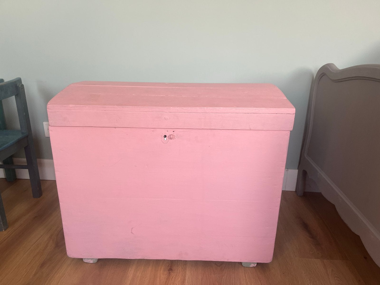 Roze houten kist - Opbergkist - Speelgoedkist, Huis en Inrichting, Woonaccessoires | Kisten, Ophalen, 50 – 75, Gebruikt, 50 tot 100 cm