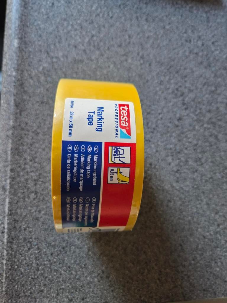 Tesa Professional Markeringstape Geel 33m x 50mm, Ophalen of Verzenden, Nieuw, Overige typen
