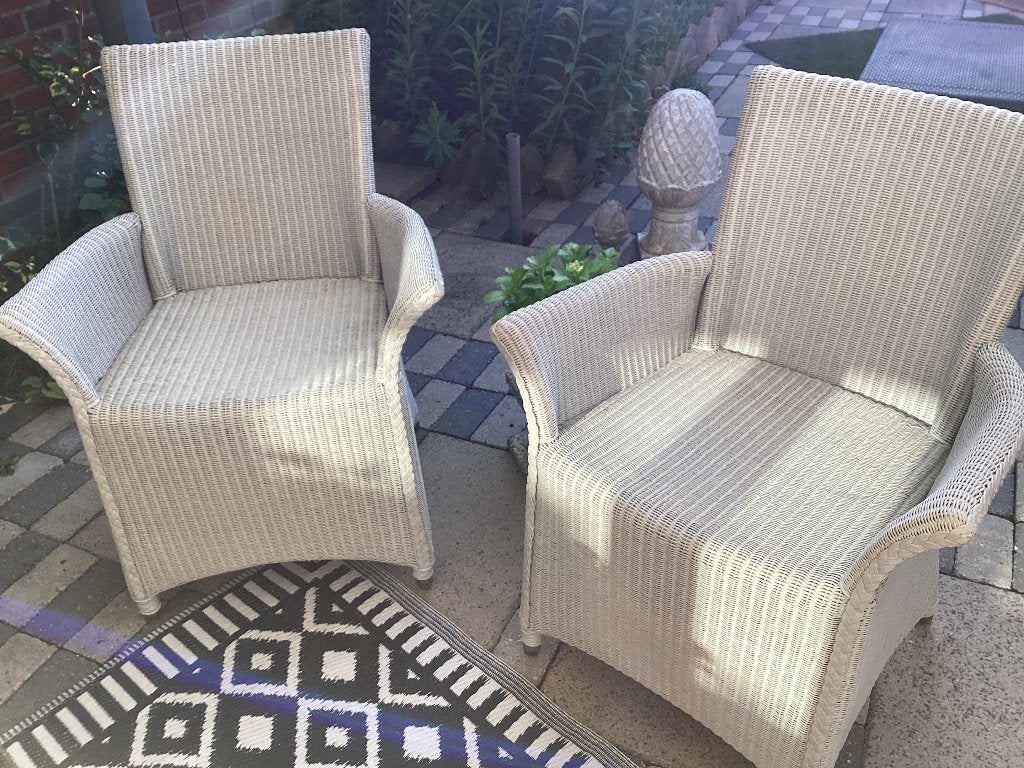 4   Rieten Tuinstoelen, Tuin en Terras, Tuinstoelen, Ophalen, Gebruikt, Overige materialen