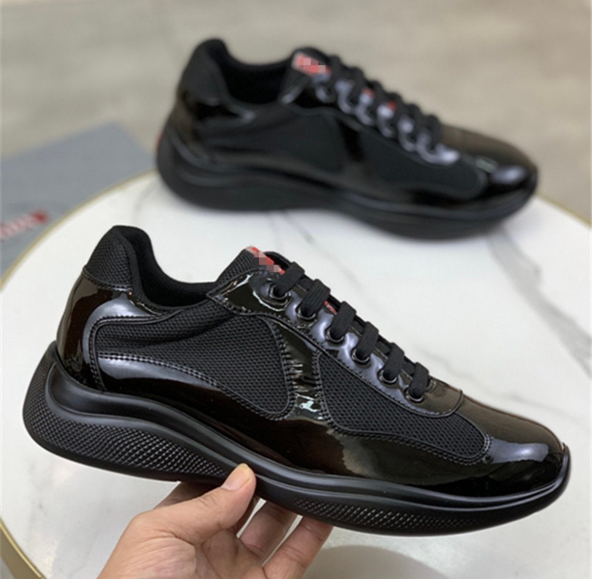Prada Cups Zwarte Sneakers, Ophalen of Verzenden, Zo goed als nieuw, Zwart, Sneakers of Gympen