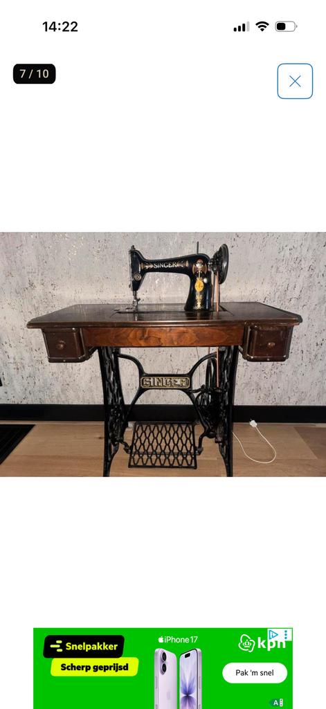 Singer naaimachine uit 1926, Antiek en Kunst, Ophalen