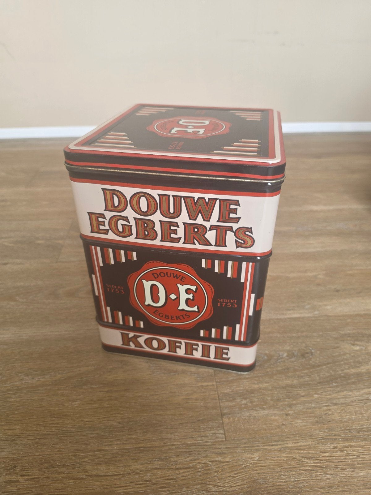 Groot Douwe Egberts Koffie Blik - Vintage Design, Ophalen, Gebruikt, Koffie, Douwe Egberts