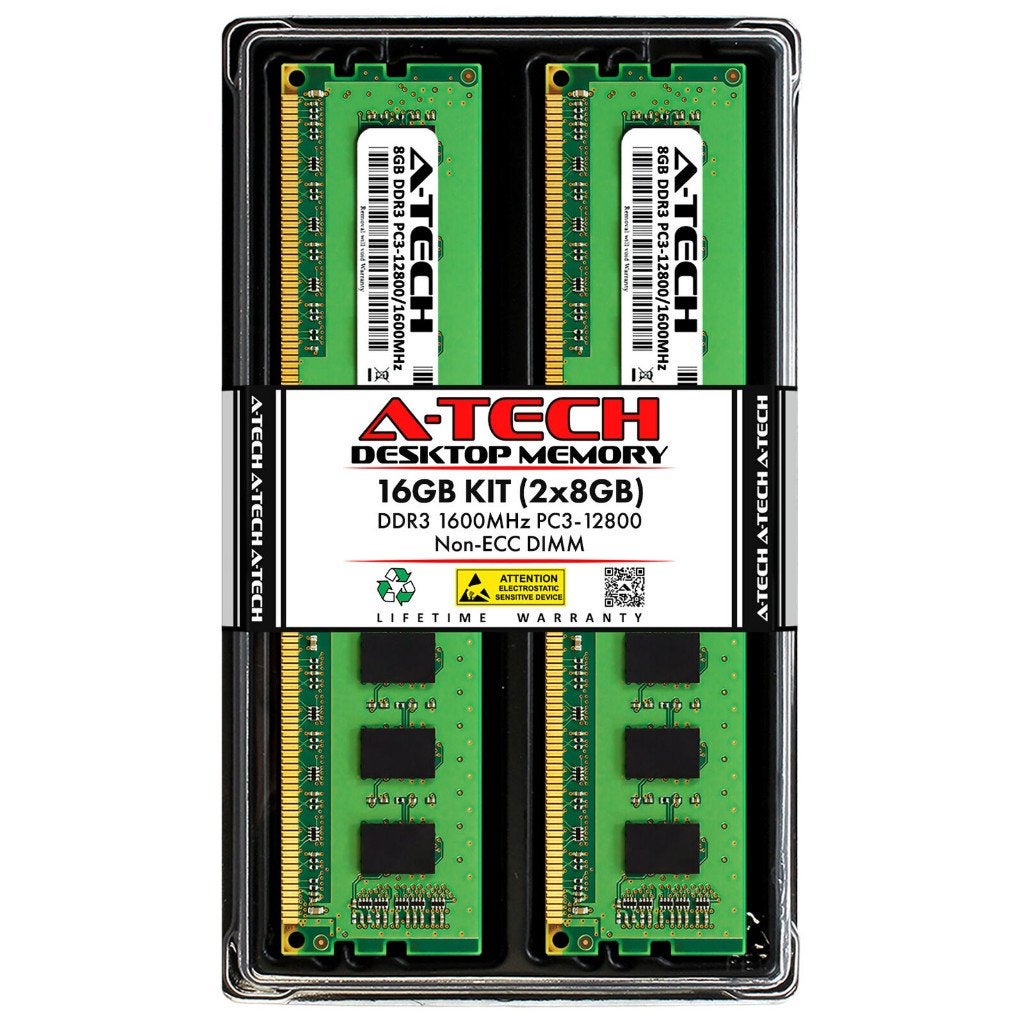 A-Tech 16GB 2x 8GB PC3-12800 Desktop DDR3 1600 MHz 240pin, Computers en Software, Nieuw, DDR3, Ophalen of Verzenden, Desktop