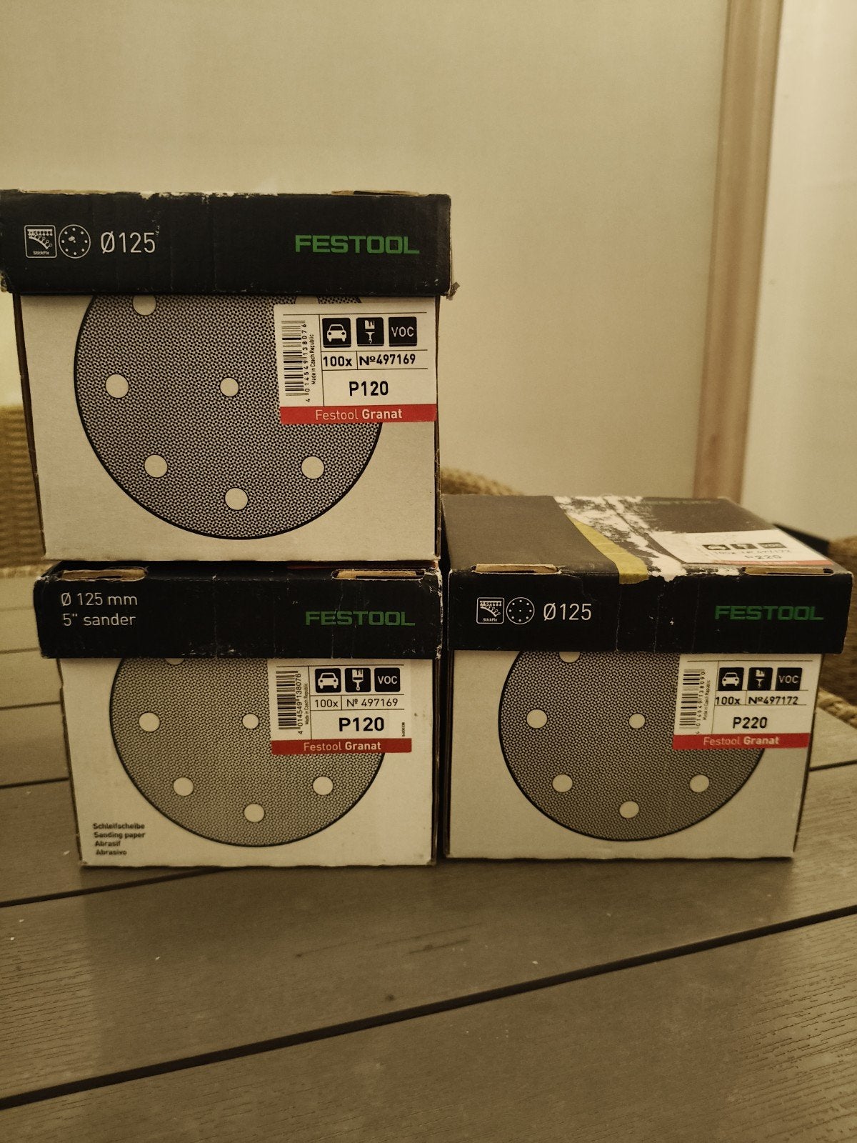 Festool Granat schuurpapier Ø 125 mm P120 en P220, Ophalen of Verzenden, Nieuw, Minder dan 600 watt, Overige typen