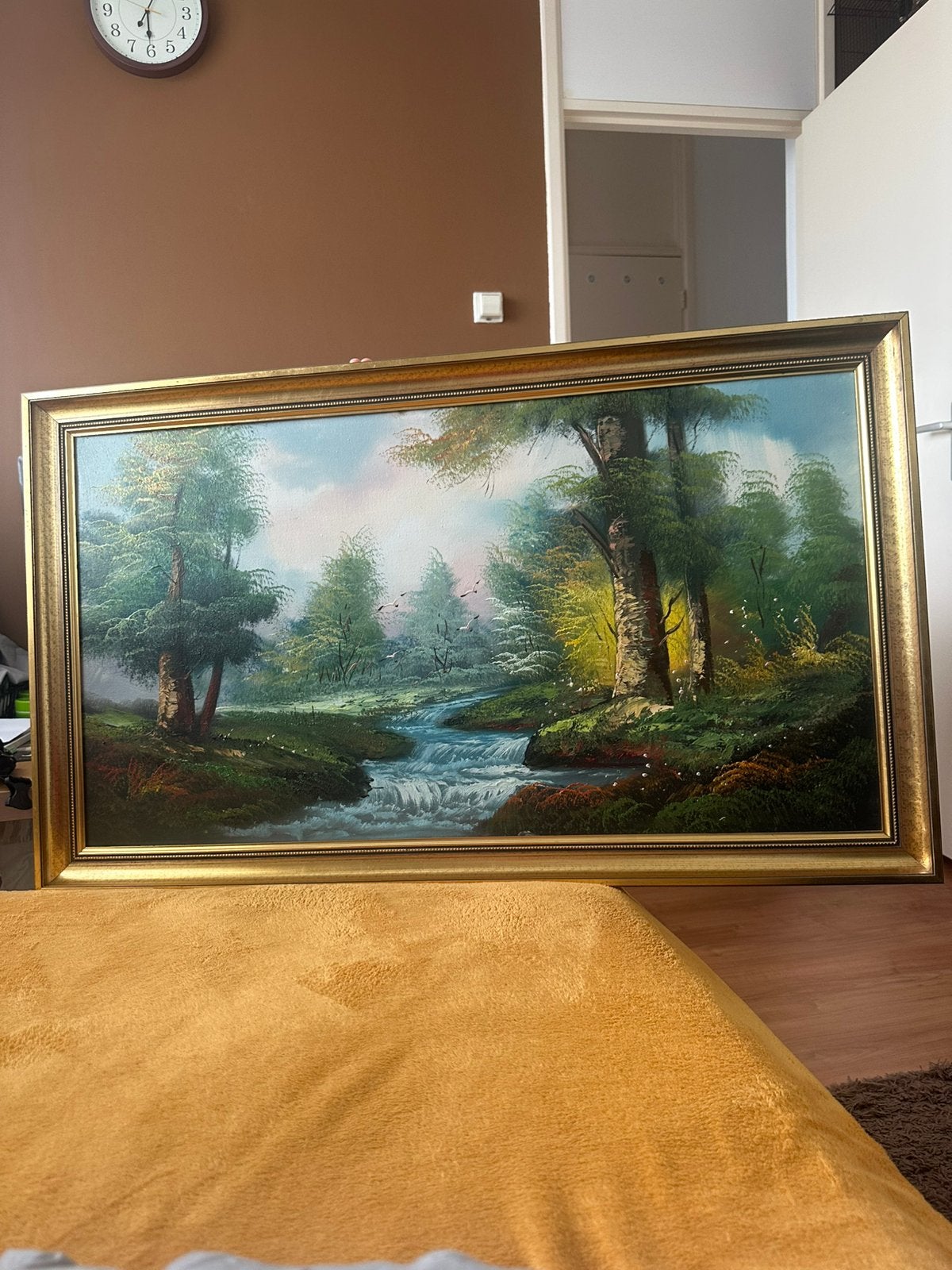 Mooie Schilderij Natuur 98x58 groot, Kunst, Ophalen, Origineel werk, Landschap, Doek