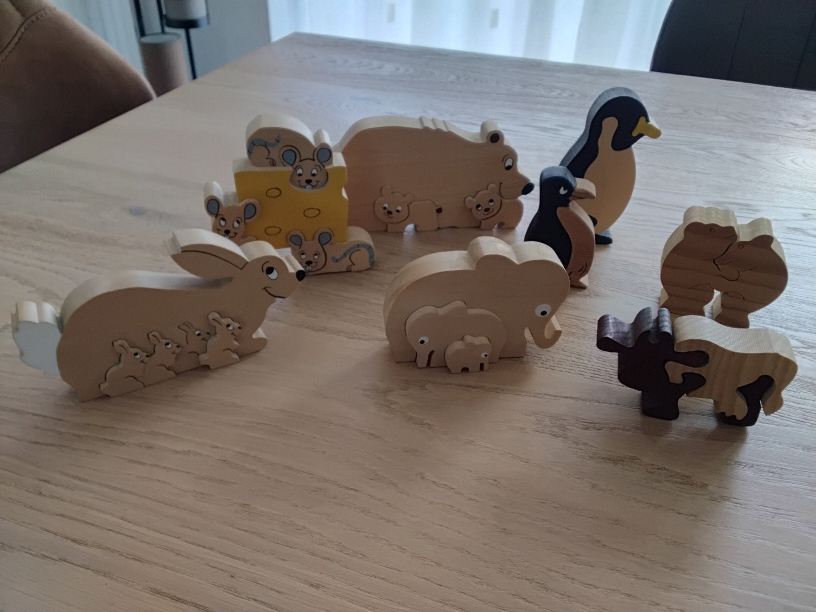 Houten dieren puzzel set - moeder en kind, Ophalen of Verzenden, Nieuw, Overige typen