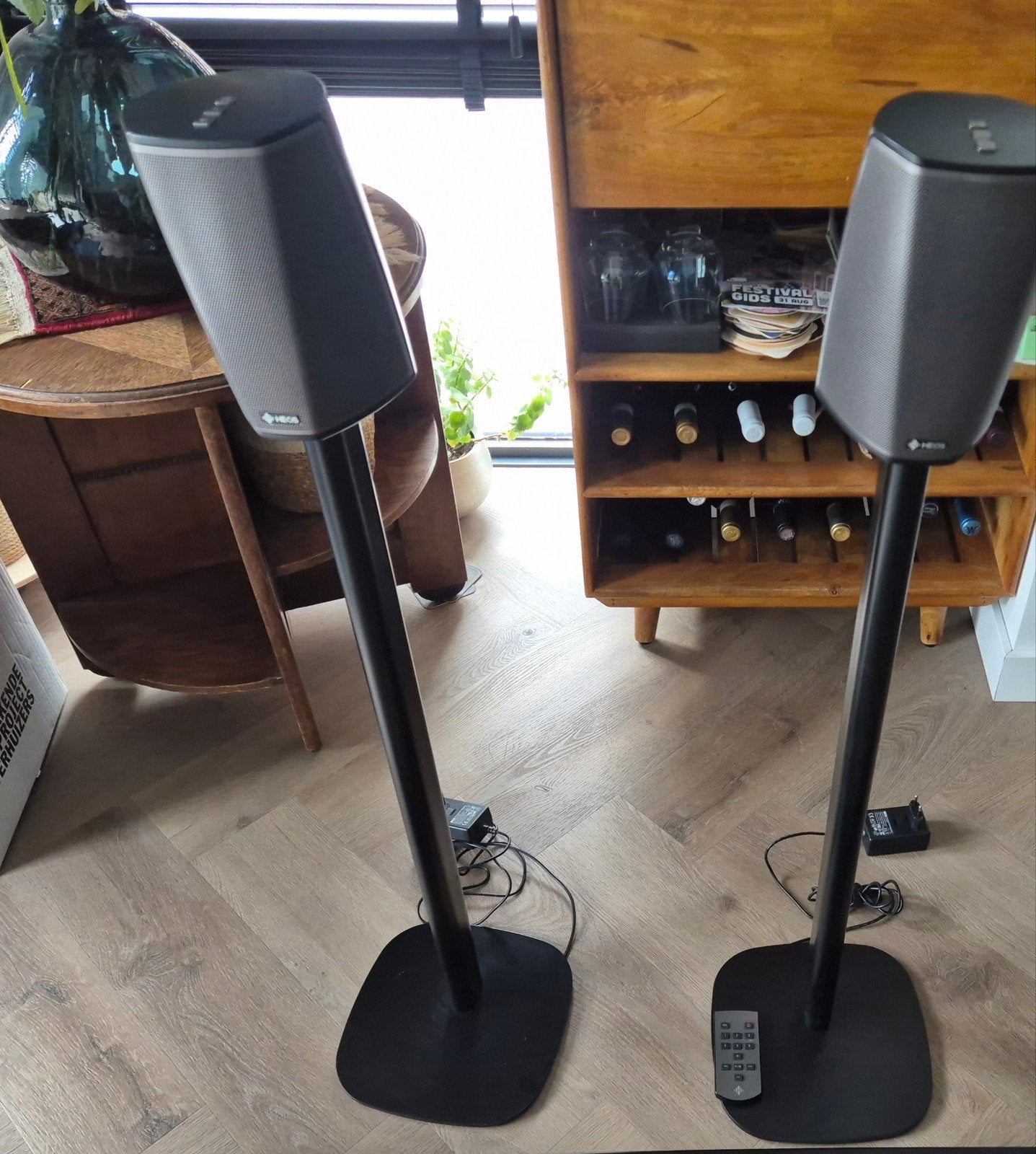 2x Denon Heos 1 HS2 Draadloze Speakerset met Stands, Ophalen, Zo goed als nieuw, 60 tot 120 watt, Slimme speaker