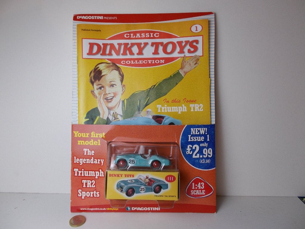 Dinky Toys (Atlas!) 111 TRIUMPH TR 2 SPORTS + Tijdschrift!, Ophalen of Verzenden, Nieuw, Auto, Dinky Toys