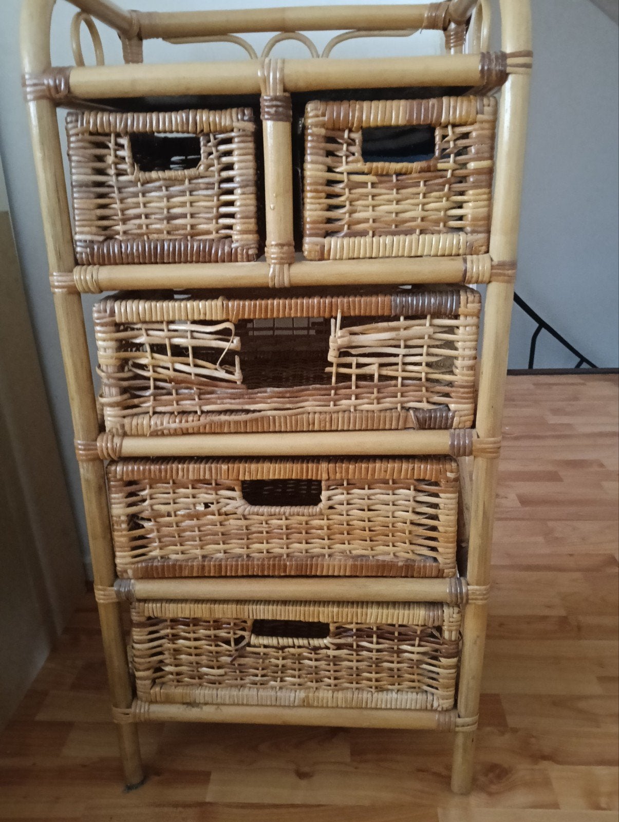 Rotan ladekastje met 6 manden, Ophalen, Gebruikt