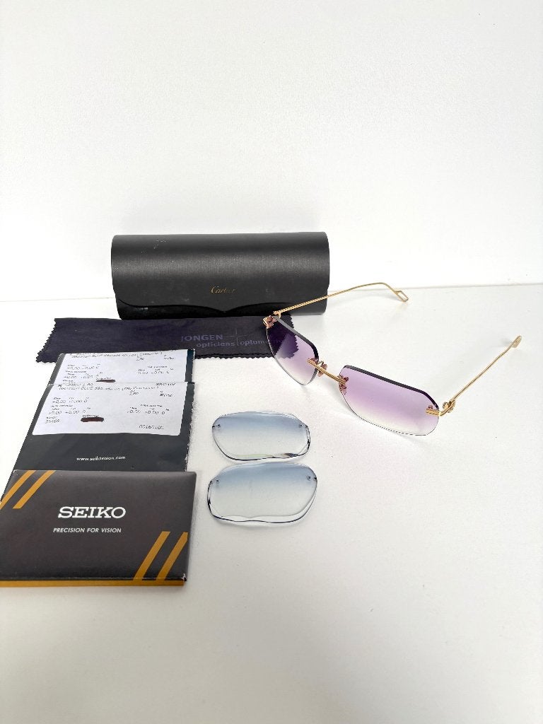 CARTIER goud HEREN zonnebril + extra glazen, Overige merken, Zonnebril, Overige kleuren, Ophalen of Verzenden