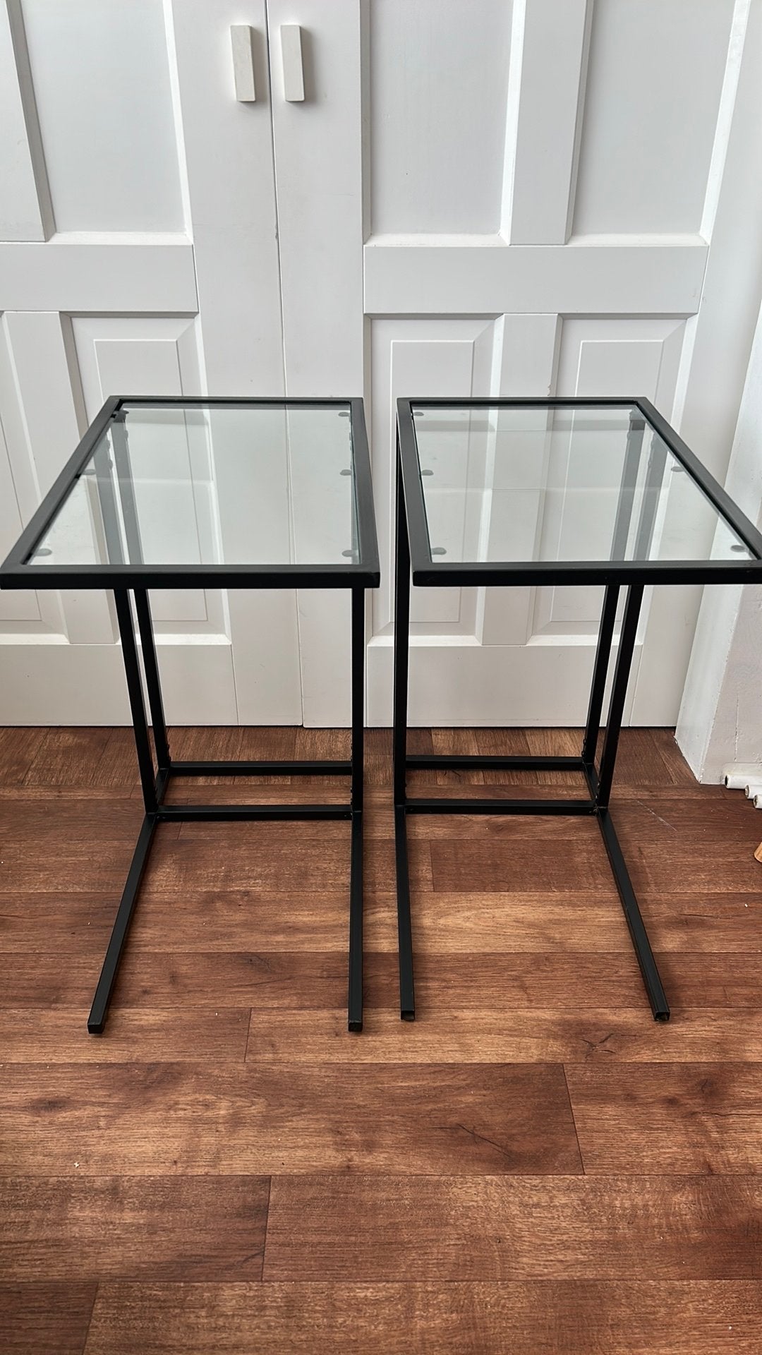 Twee bijzettafels, Overige materialen, Minder dan 55 cm, Gebruikt, Rechthoekig