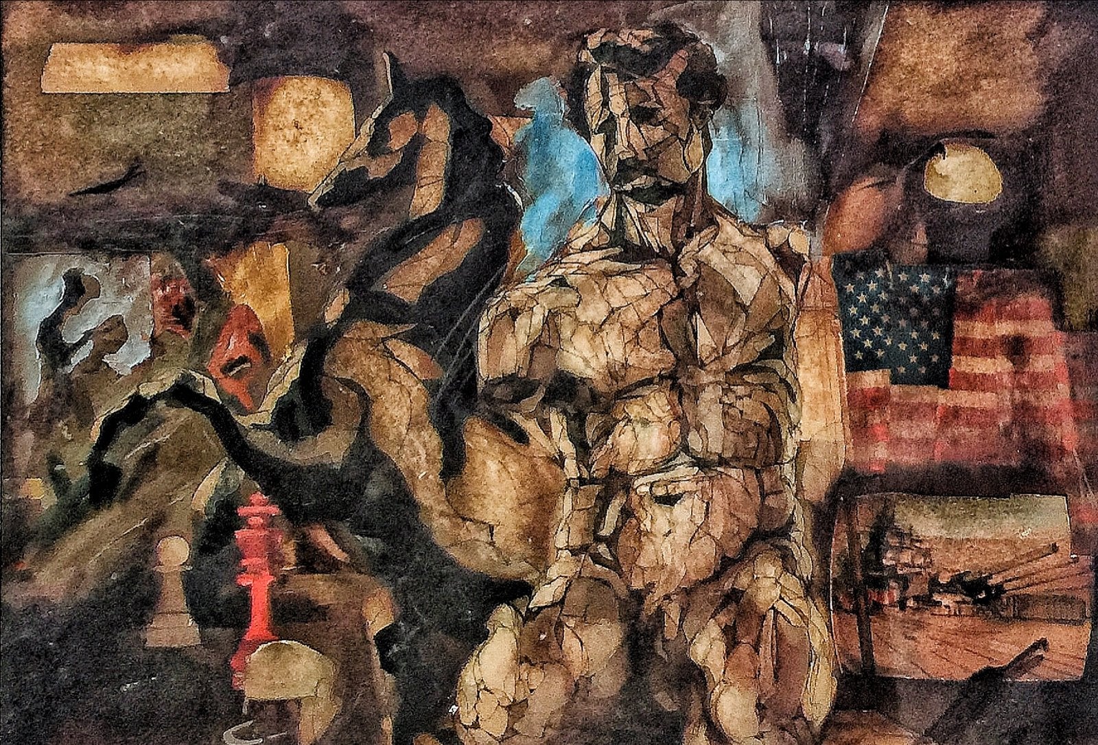 William Roberts Londen , Abstract multi techniek, Expressionistisch, Ophalen of Verzenden, Overige onderwerpen, Papier