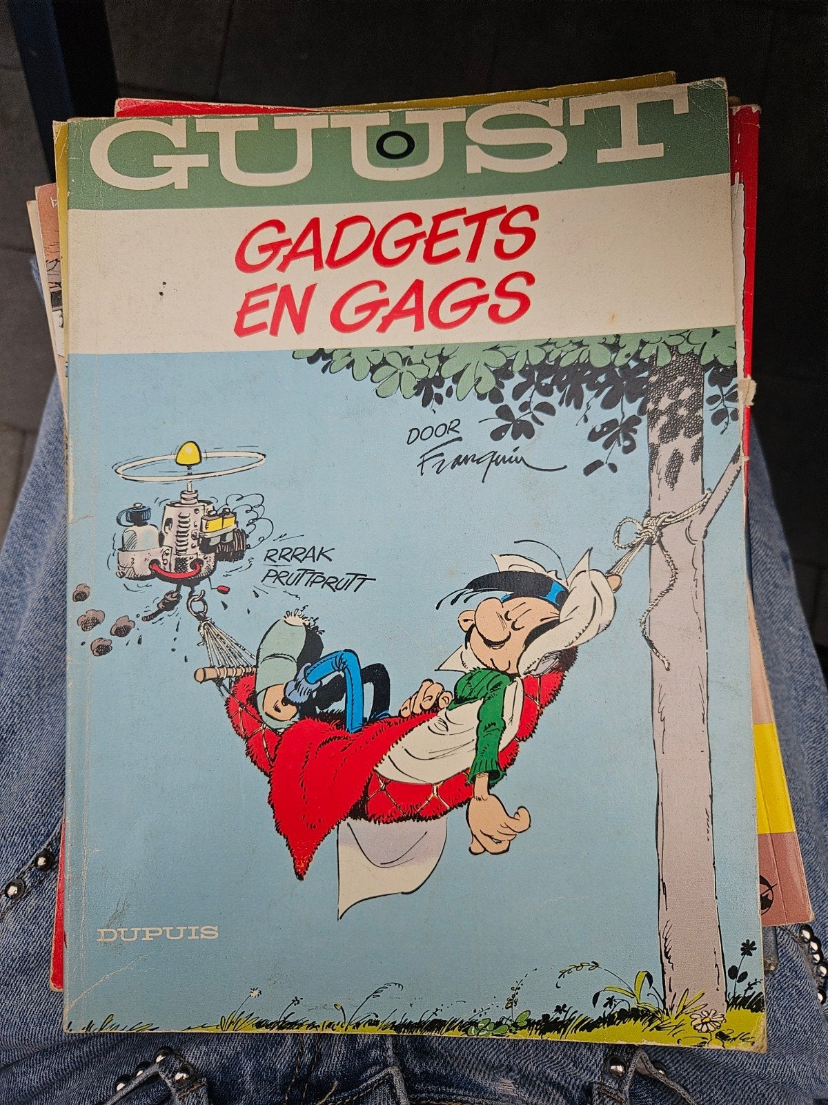 Guust Flater: Gadgets en Gags - Stripboek door Franquin, Ophalen of Verzenden