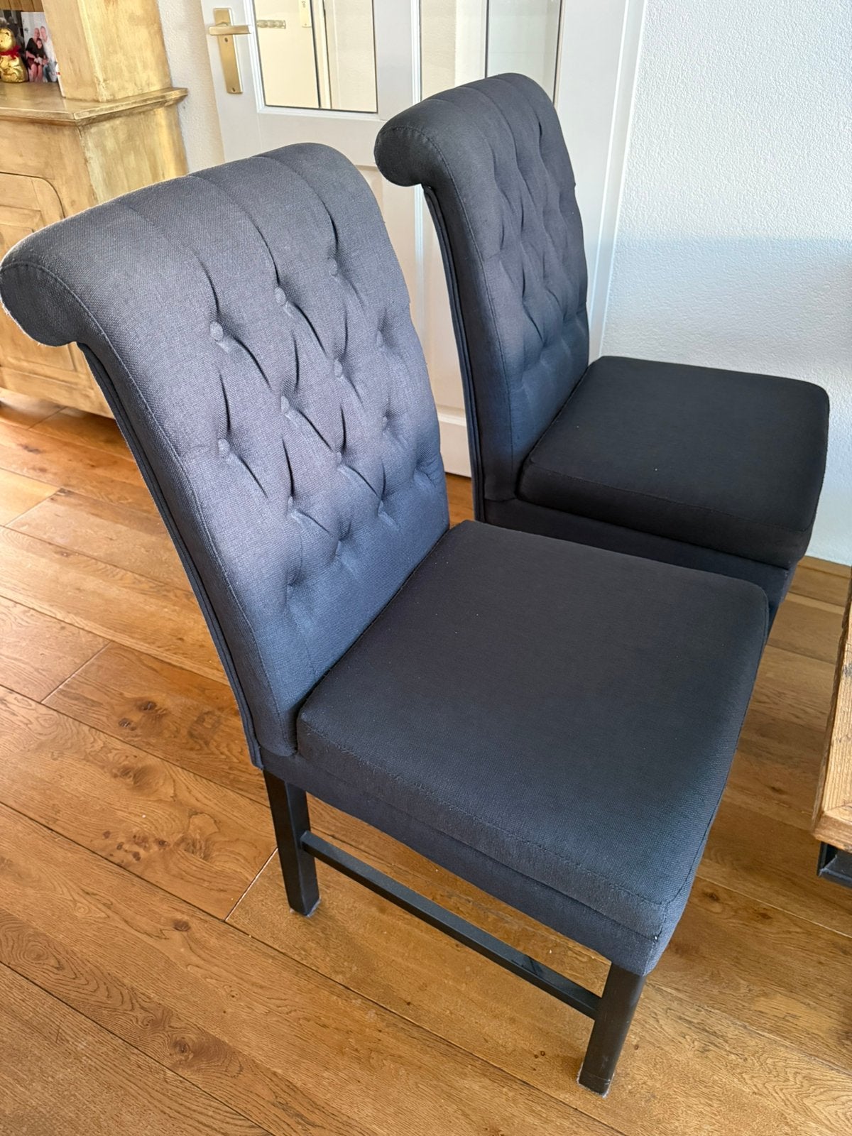4 luxe eetkamer stoelen, Ophalen of Verzenden, Zo goed als nieuw, Vijf, Zes of meer stoelen, Stof