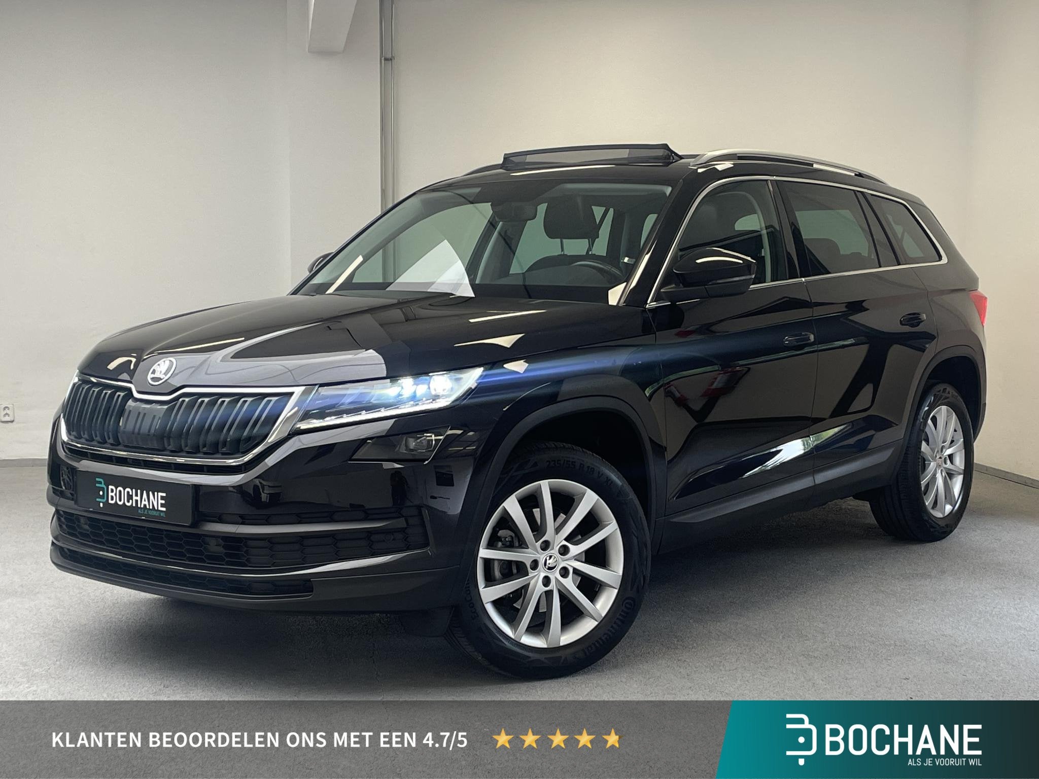 Skoda Kodiaq 1.5 TSI Business Edition 7p. | PANO | CANTON |, Auto's, 4 cilinders, Zwart, Origineel Nederlands, Handgeschakeld