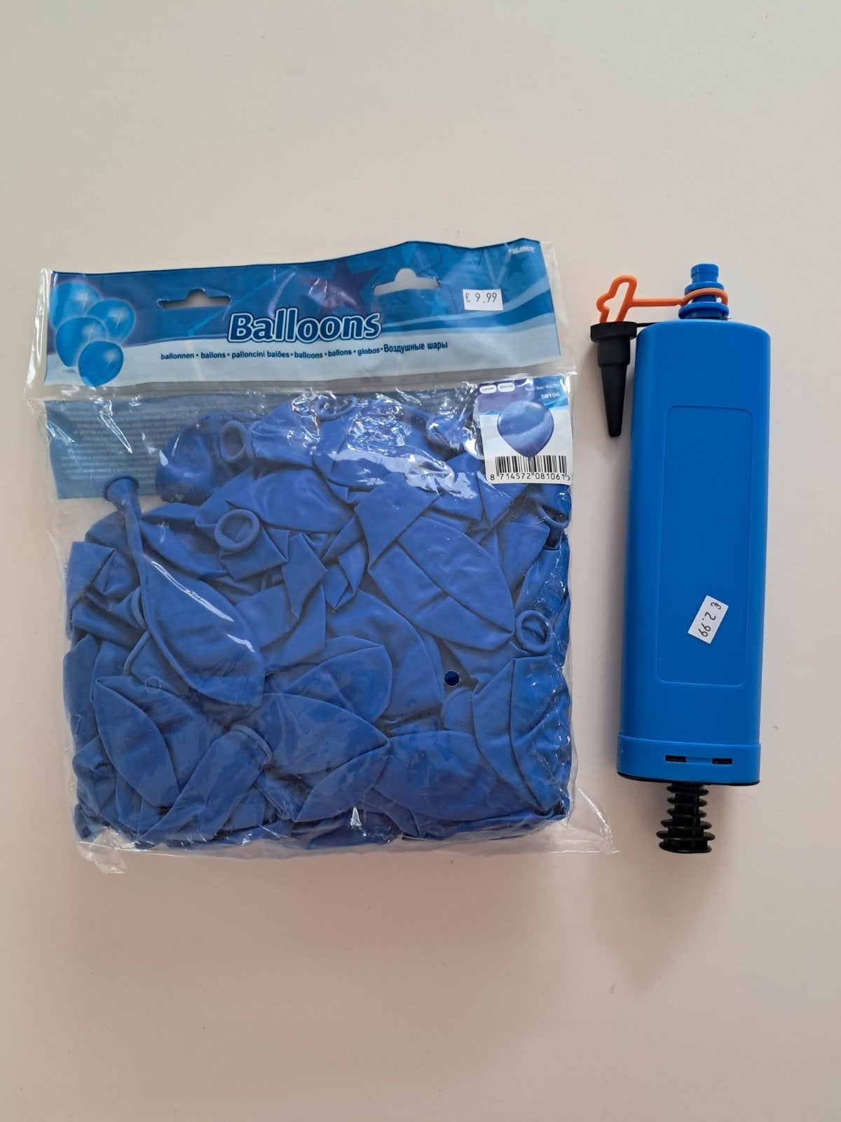 100x Blauwe Ballonnen 30cm met Ballonnenpomp, Hobby en Vrije tijd, Feestartikelen, Ophalen of Verzenden, Nieuw, Feestartikel, Verjaardag