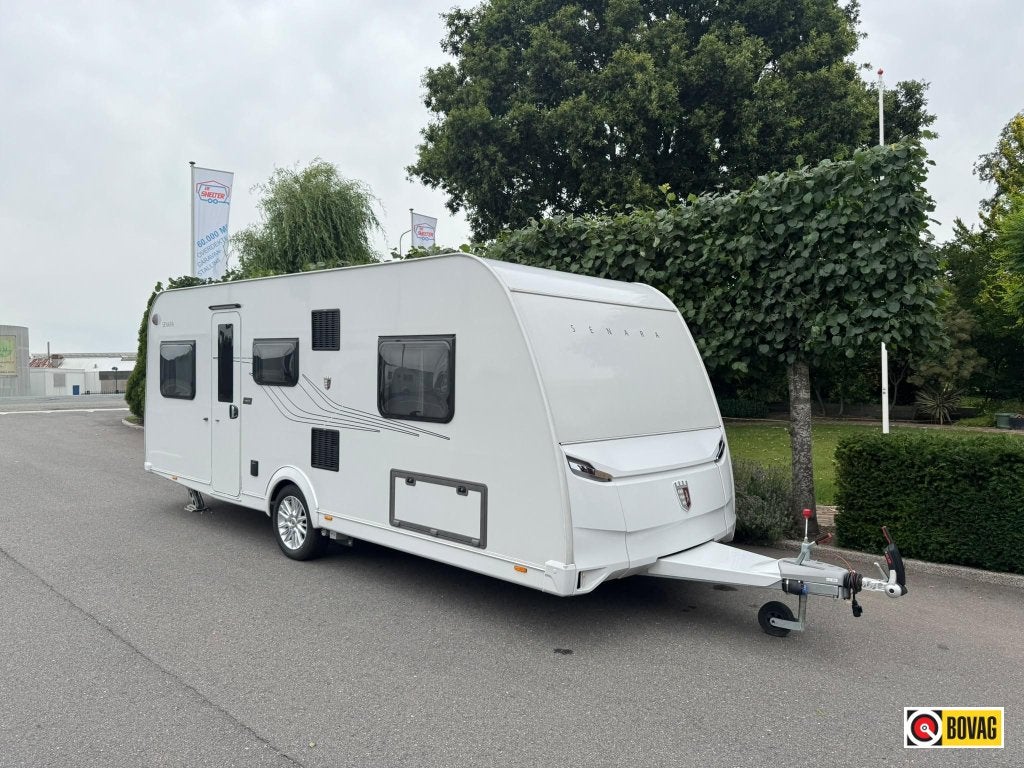 Tabbert Senara 550 E Enkeel bedden,Mover,Tv, Caravans en Kamperen, Dwarsbed, Rondzit, Tabbert, Bedrijf