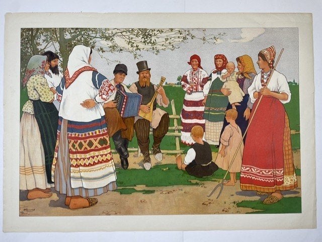poster Henri Cassiers 'Oost Europeese boeren' rond 1900, Ophalen of Verzenden, Gebruikt, A1 t/m A3, Film en Tv