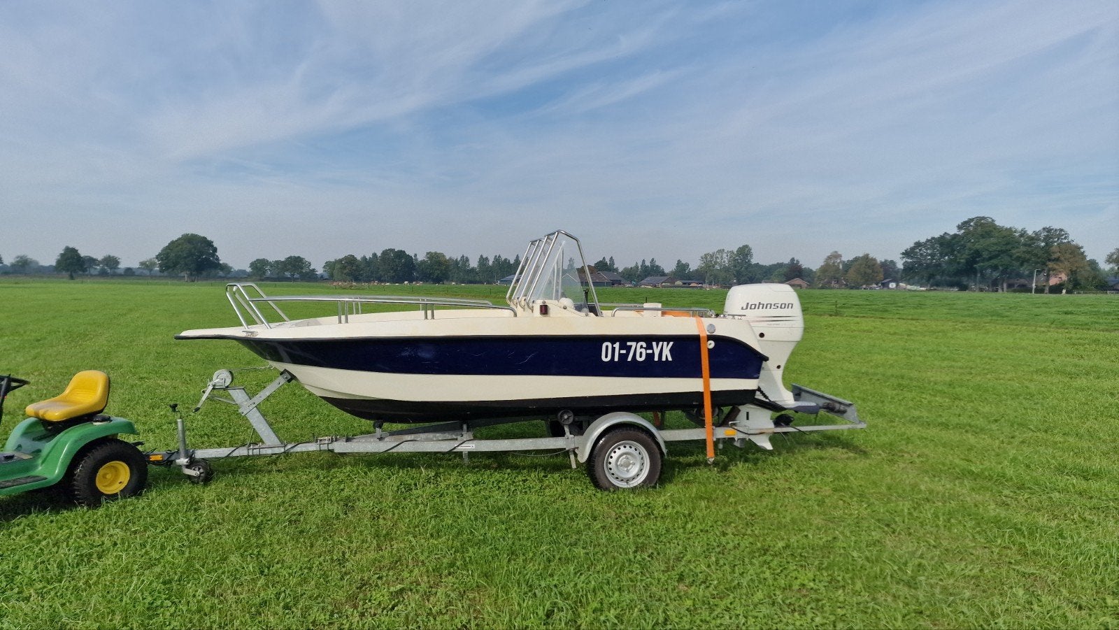 Consoleboot 70pk  met trailer - Klaar voor het water!, Watersport en Boten, Overige merken, Gebruikt, Buitenboordmotor, Trailer