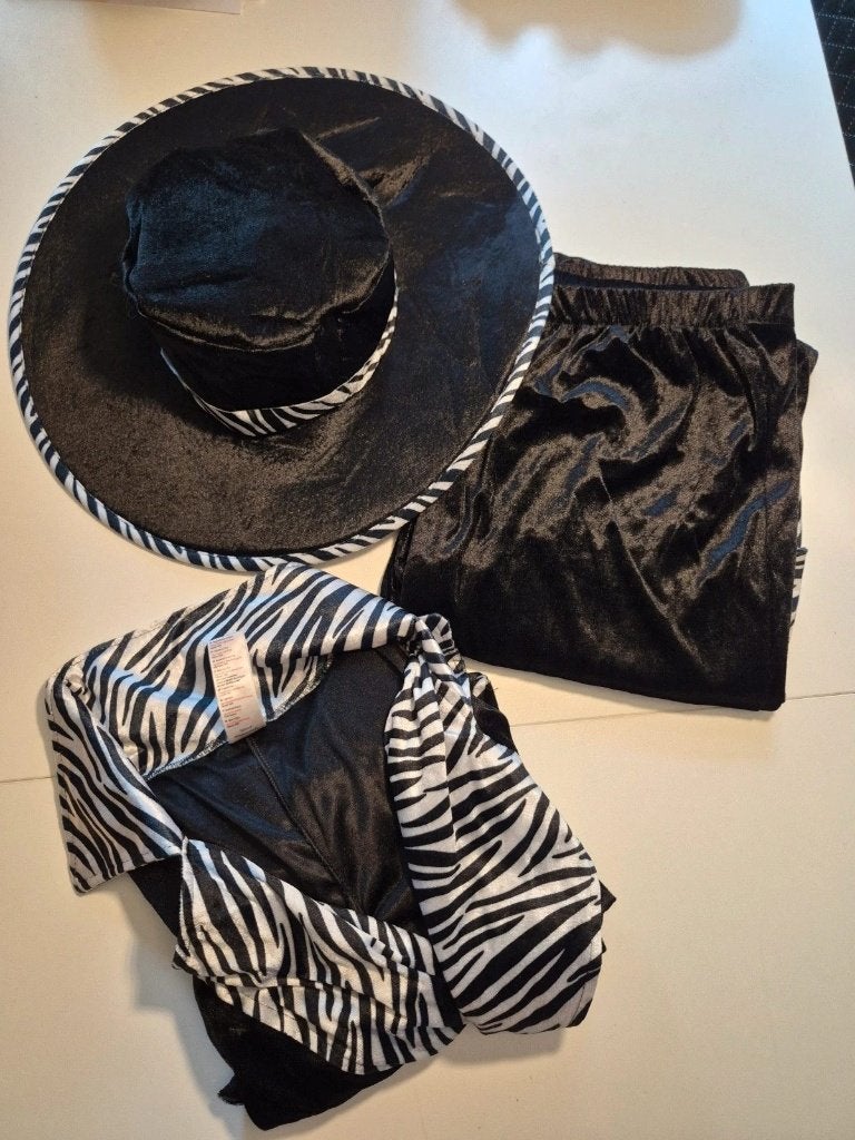Zebra Disco Kostuum Set Jas, Broek & Hoed carnaval verkleden, Morph, Carnaval, Maat 42/44 (L), Nieuw