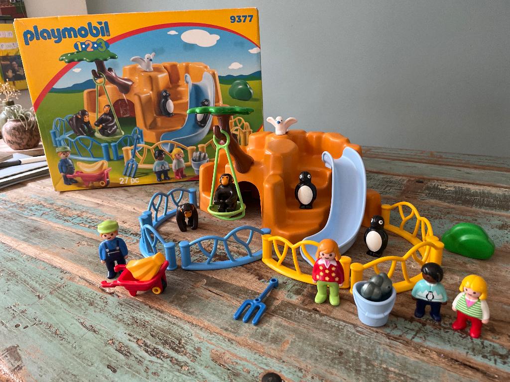 Playmobiel 123 Dierentuin set 9377, Kinderen en Baby's, Speelgoed | Playmobil, Ophalen, Zo goed als nieuw, Complete set