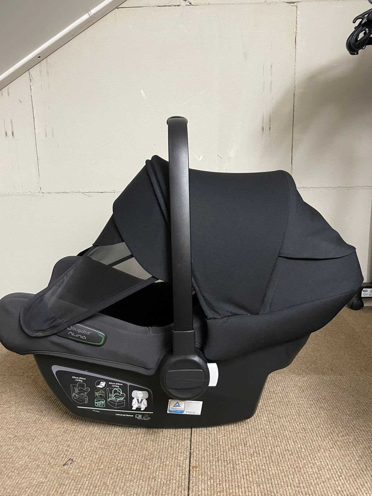 Maxi-cosi Bugaboo Turtle air by Nuna, Kinderen en Baby's, Autostoeltjes, Ophalen, Autogordel of Isofix, Zo goed als nieuw, 0 t/m 13 kg