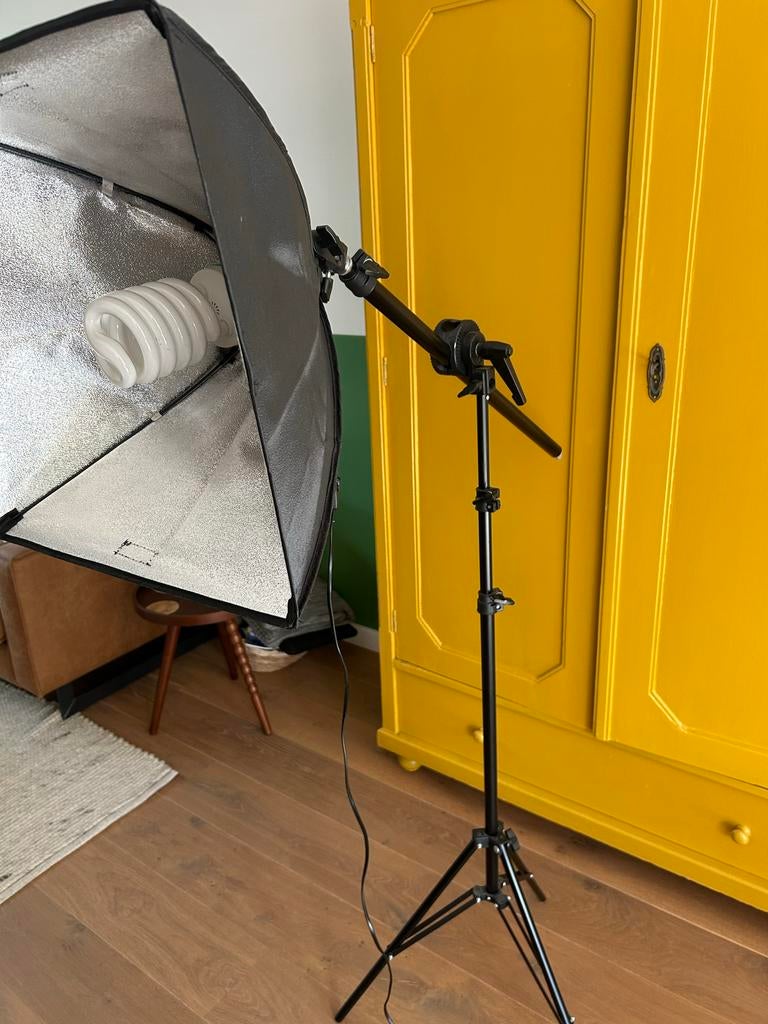 Studiolamp met softbox en statief, Ophalen, Gebruikt, Lamp of Flitsset