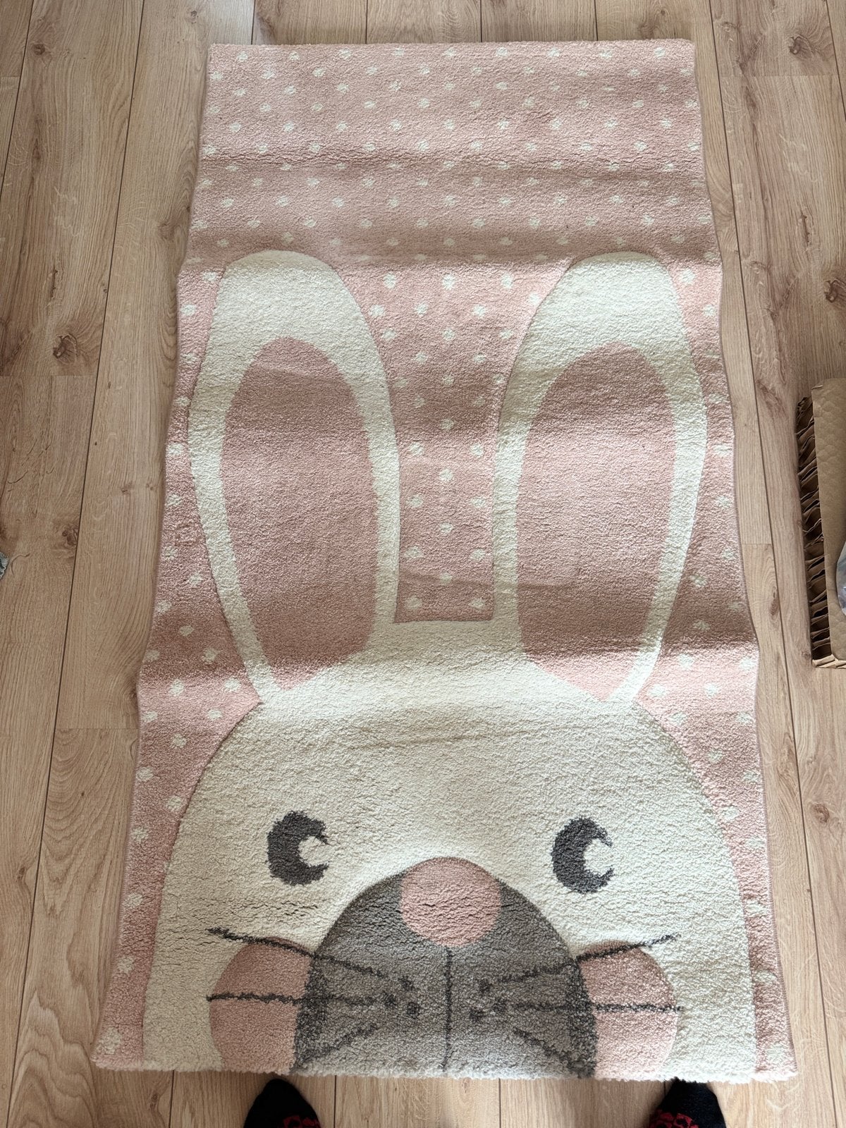 Roze konijnenkleed voor kinderkamer - Merinos Pastel Kids, 100 tot 150 cm, Zo goed als nieuw, Roze, Rechthoekig