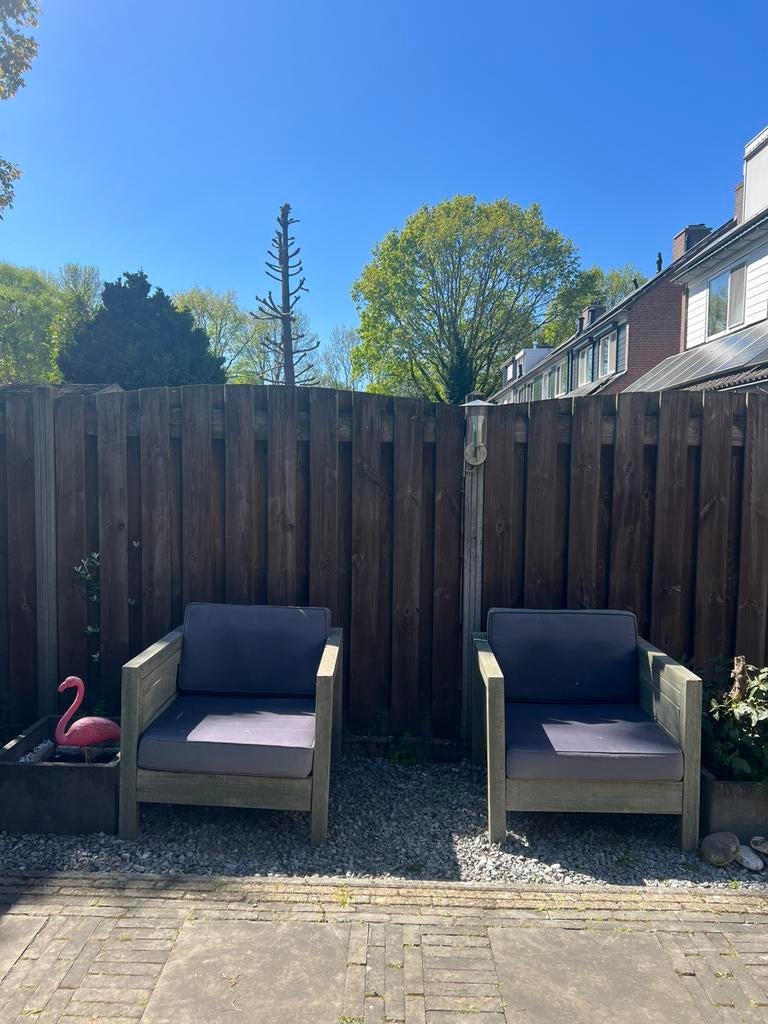 Gratis lounge stoelen (gebruikt), Tuin en Terras, Tuinsets en Loungesets, Gebruikt, Steigerhout, Loungeset, Stoel