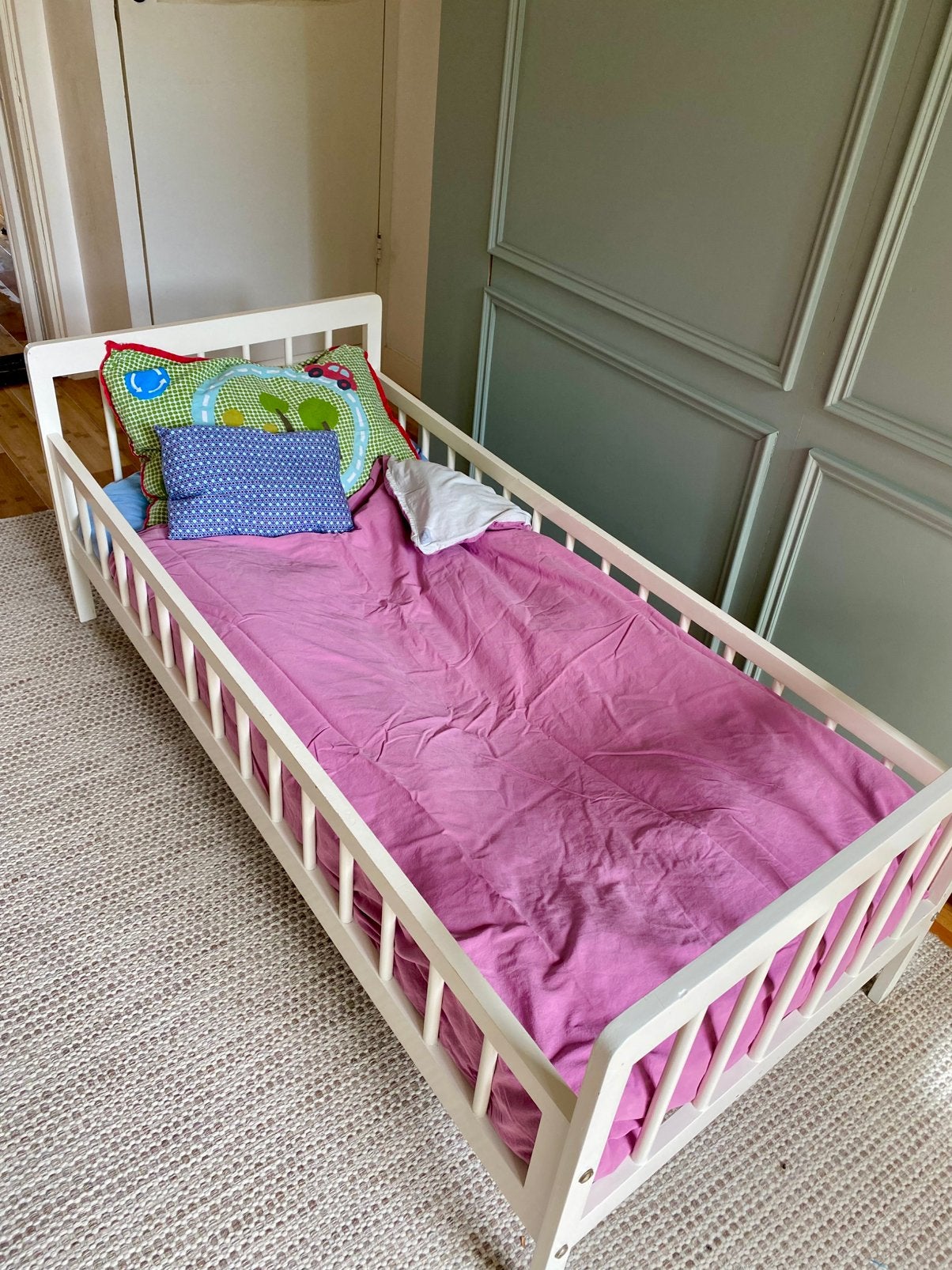 Mooie vintage juniorbed, Ophalen, Gebruikt, 140 tot 160 cm, 70 tot 85 cm