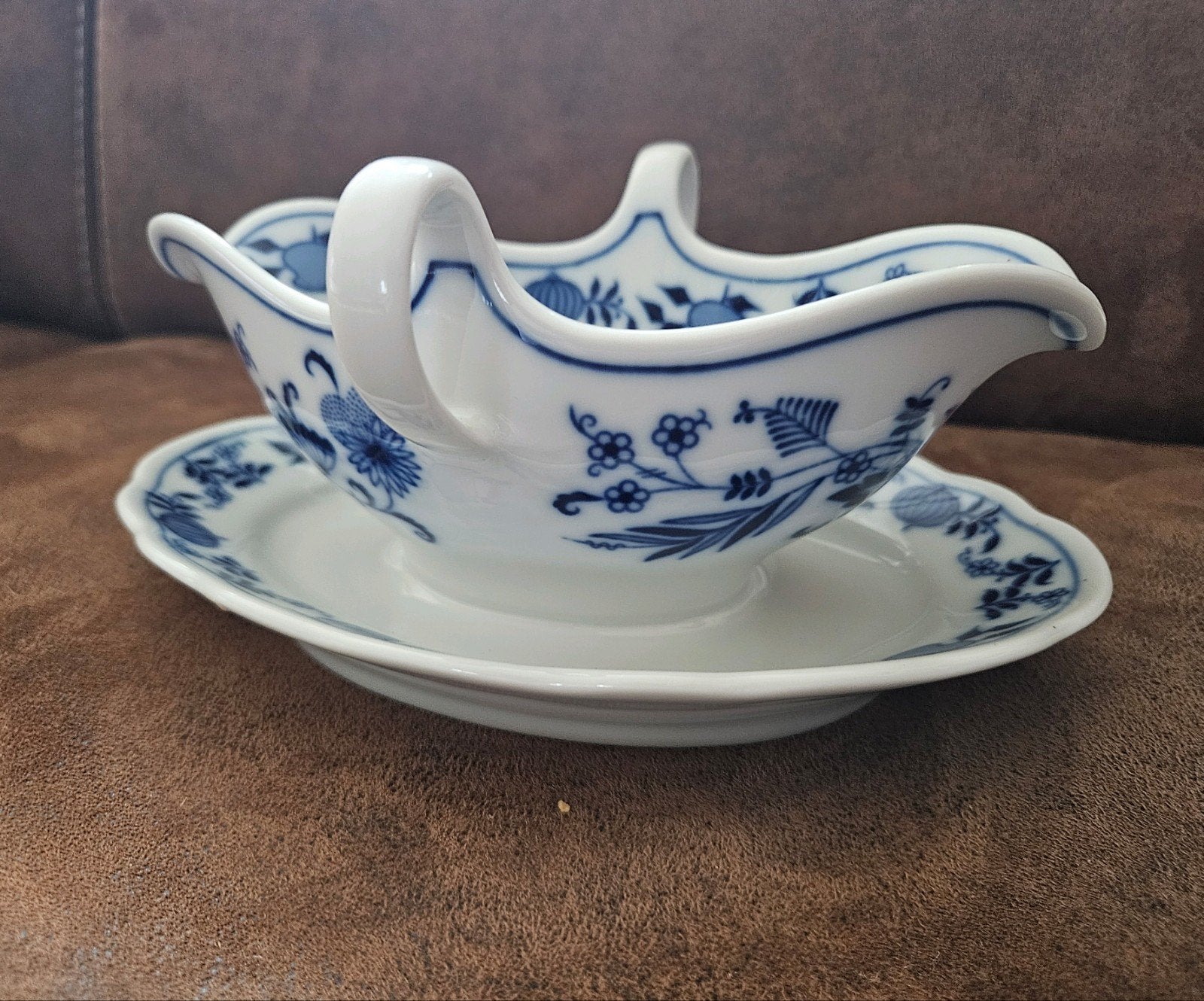 Zwiebelmuster Bavaria Sauskom met schotel, Ophalen
