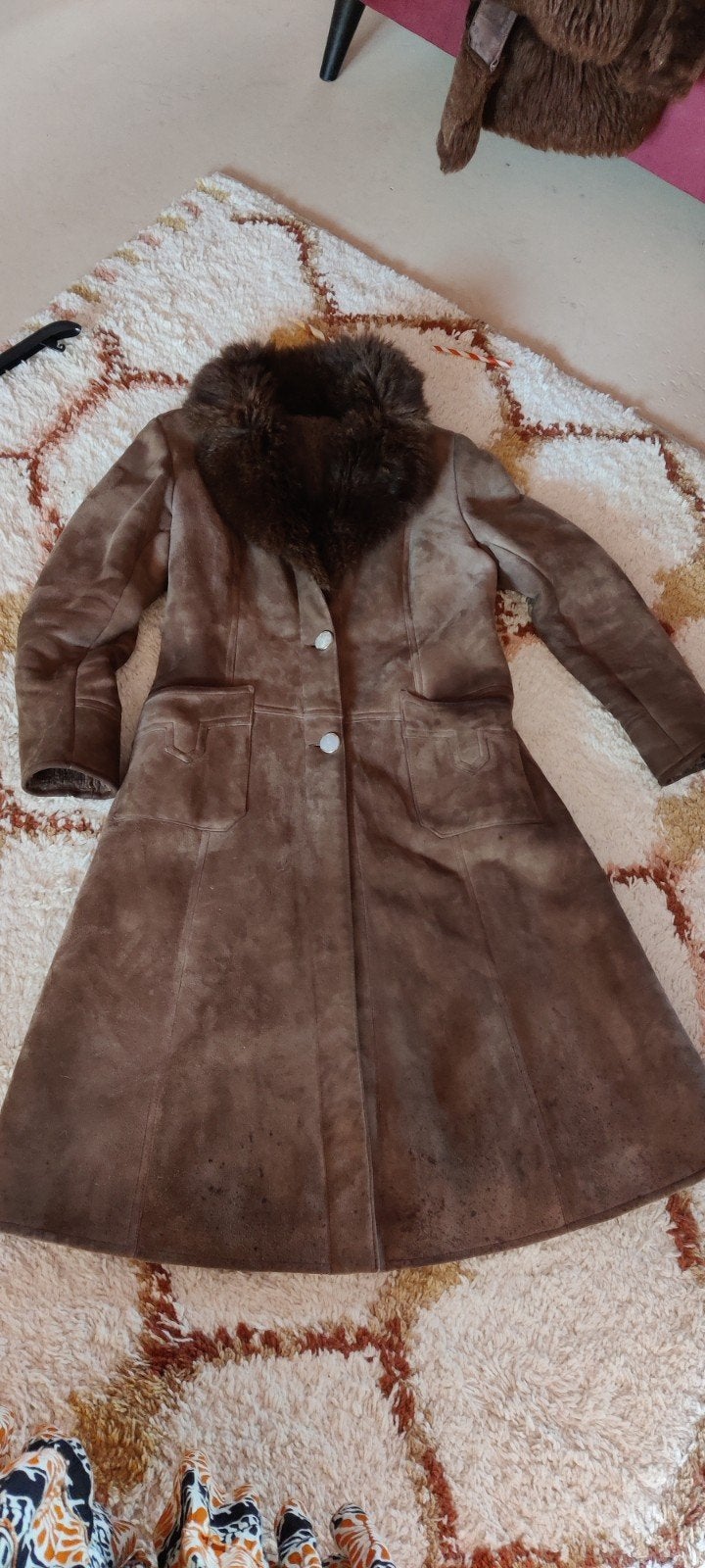 Vintage lammy, lammy coat, Ophalen, Zo goed als nieuw, Maat 38/40 (M), Bruin