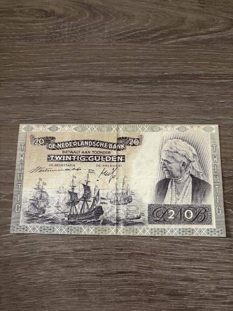 Mooi biljet 20 gulden Emma, 1940, Postzegels en Munten, Ophalen of Verzenden, 25 gulden