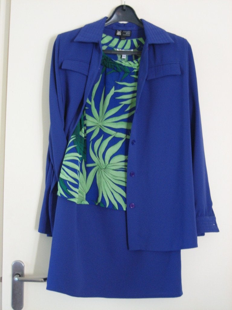Lavendelblauwe rok (of combinatie) EDGAR VOS 38-40 snazzeys, Maat 38/40 (M), Blauw, Nieuw, Onder de knie