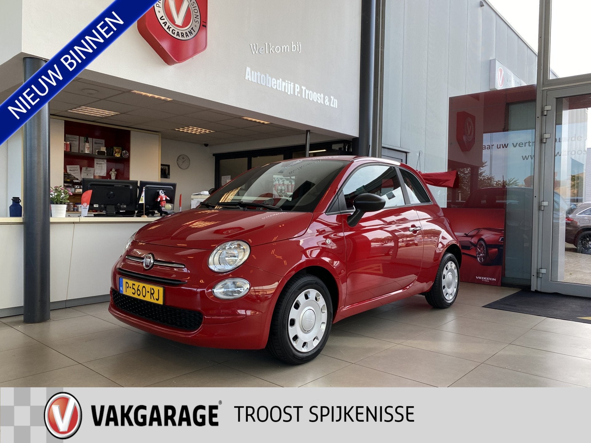 Fiat 500 1.0 Hybrid! Cult,Airco,Cruisecontrol,BleutoothBoord, 12 maanden, Stof, Euro 6, 4 stoelen