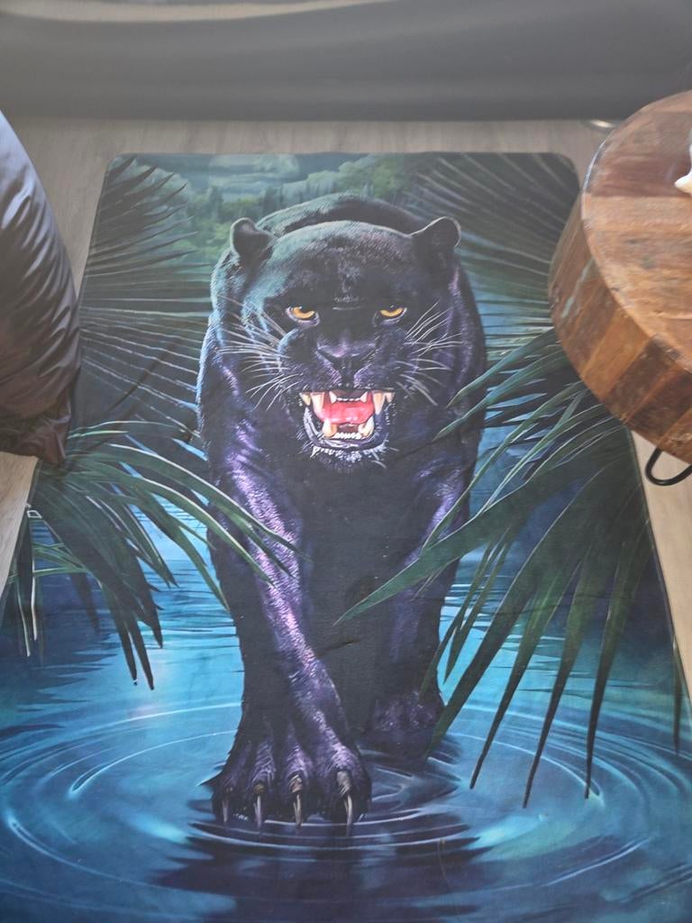Vloerkleed Zwarte Panter - Set van 2, 100 tot 150 cm, Zo goed als nieuw, Dierenprint, Wild, Modern, Groen