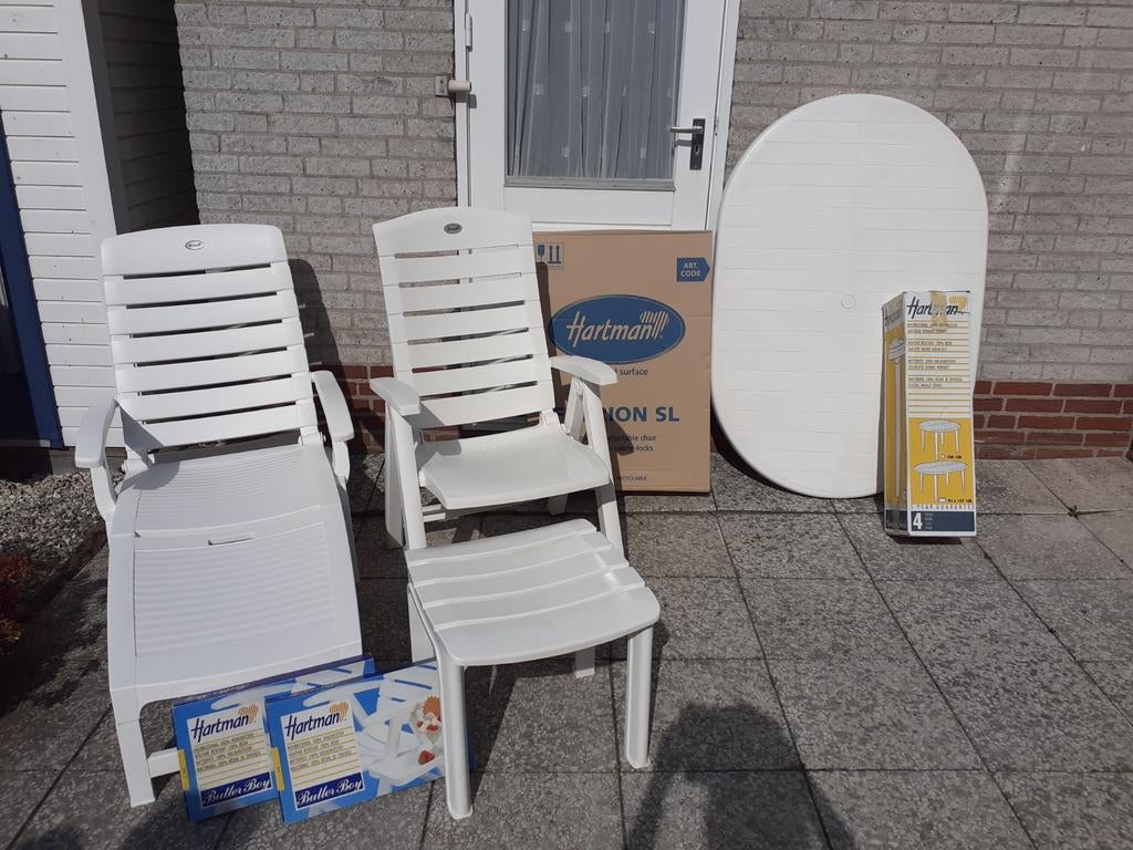 Hartman Florion kunststof tuinset wit, Ophalen, Nieuw, Kunststof