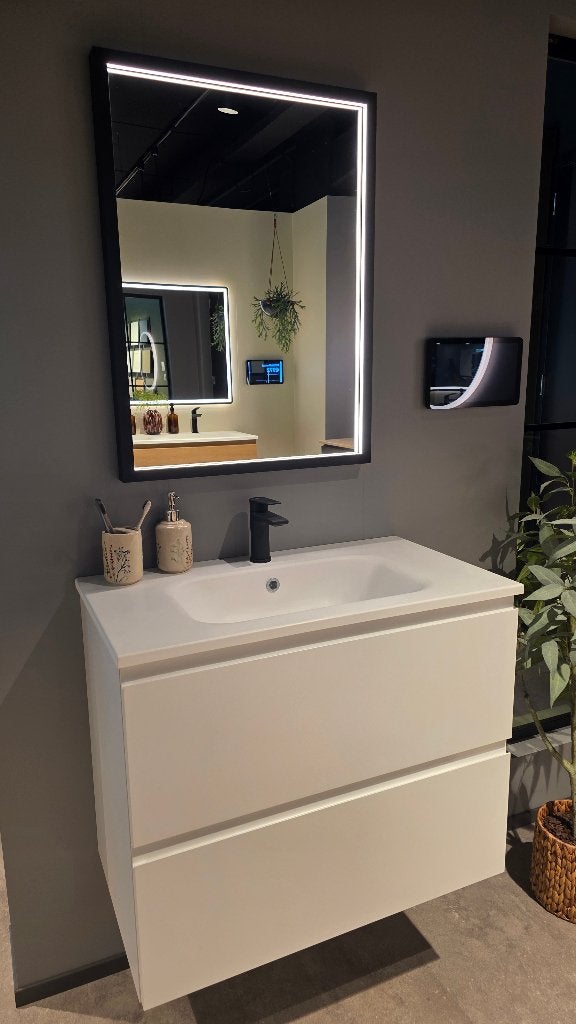 LINARIS white badmeubel by Kvik 80cm | SHOWROOMMODEL, Ophalen, Nieuw, 50 tot 100 cm, Minder dan 100 cm