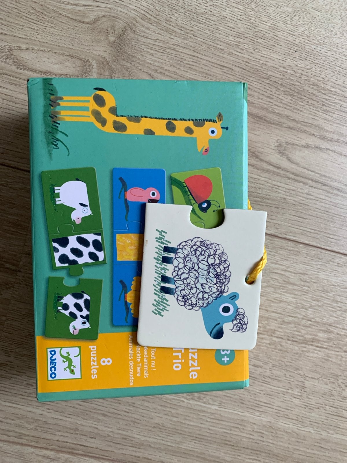 Djeco Puzzle Trio Naakte Dieren - Educatief Puzzelspel, Ophalen, 10 tot 50 stukjes, Zo goed als nieuw, 2 tot 4 jaar