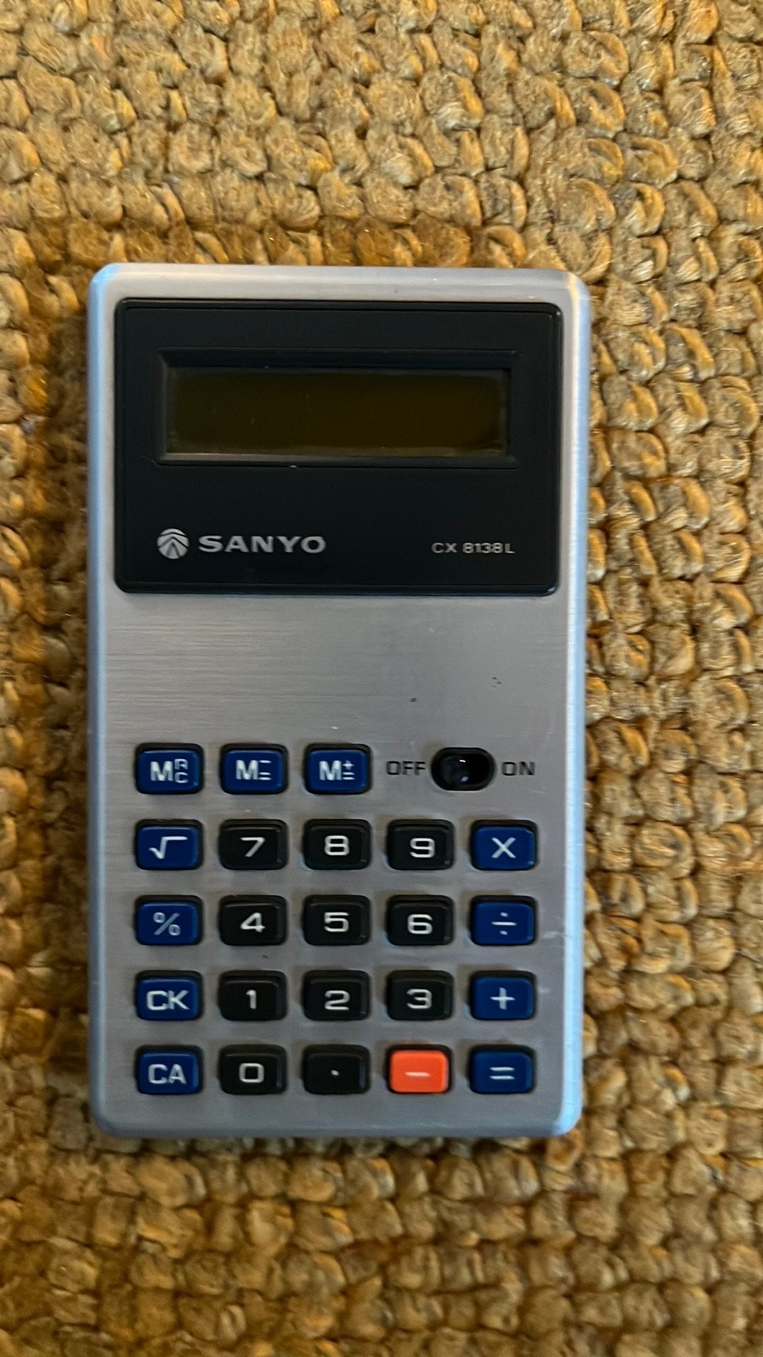 Vintage Sanyo CX-8138L rekenmachine – jaren 70 – retro, Diversen, Ophalen of Verzenden, Gebruikt