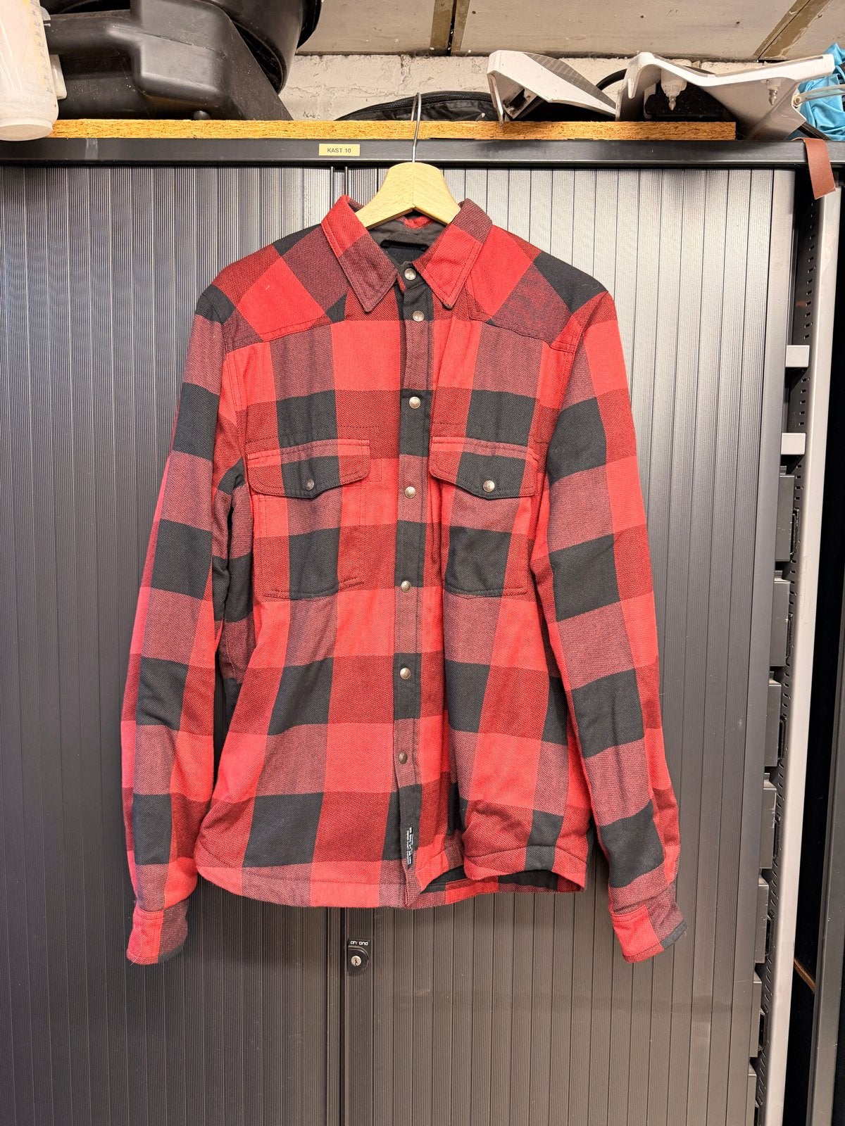 John Doe Lumberjack Flannel Motorjas - Rood/Zwart - Maat S, Ophalen of Verzenden, Tweedehands, Heren, Jas | textiel