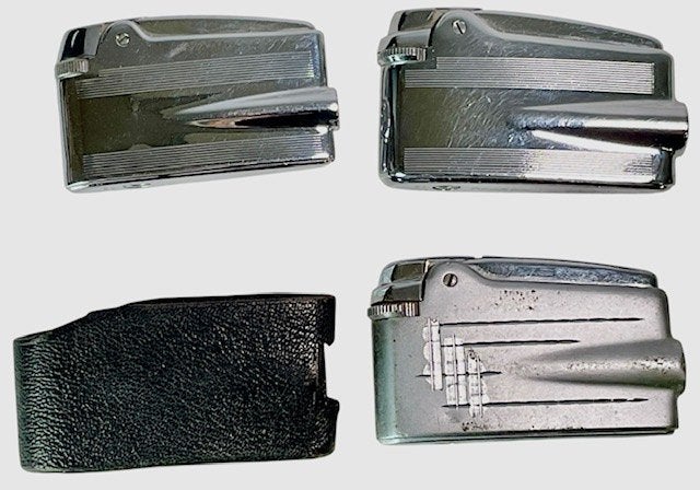 Drie vintage Ronson Varaflame aanstekers Rizla  # 357, Gebruikt, Ophalen of Verzenden, Aansteker, Varaflame