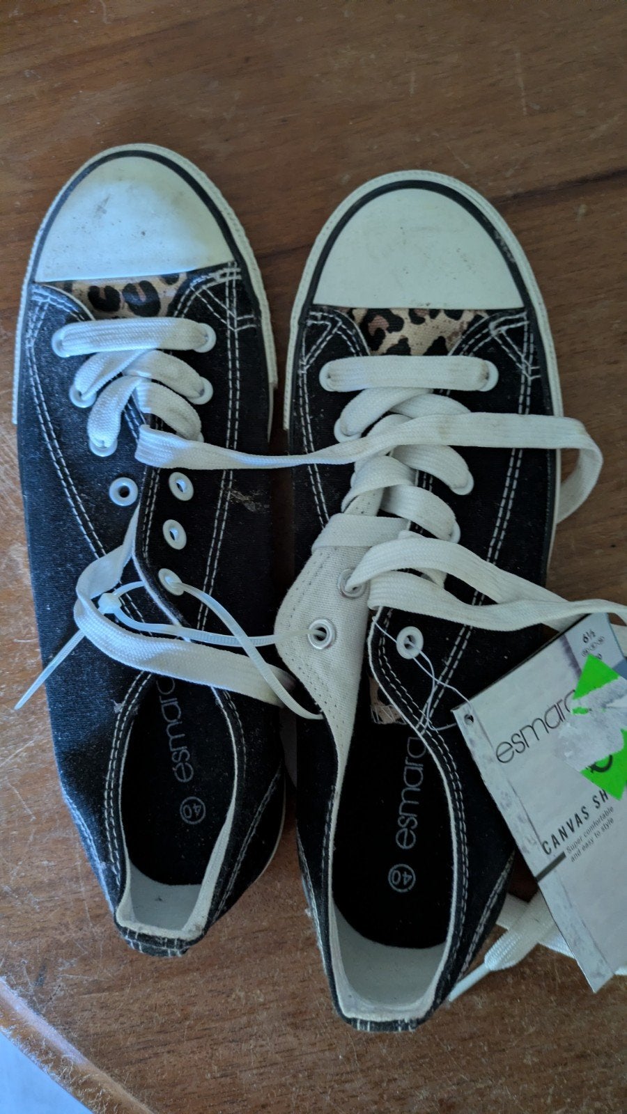 Esmara Canvas Schoenen Maat 40 Zwart met Luipaardprint, Kleding | Dames, Schoenen, Zwart, Nieuw, Sneakers of Gympen, Esmara
