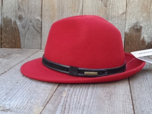 Hatland Headwear rode crushable hoed "Nathalie", 55 cm (S, 6⅞ inch) of minder, Hoed, Haven 49 2871 CL, Nieuw