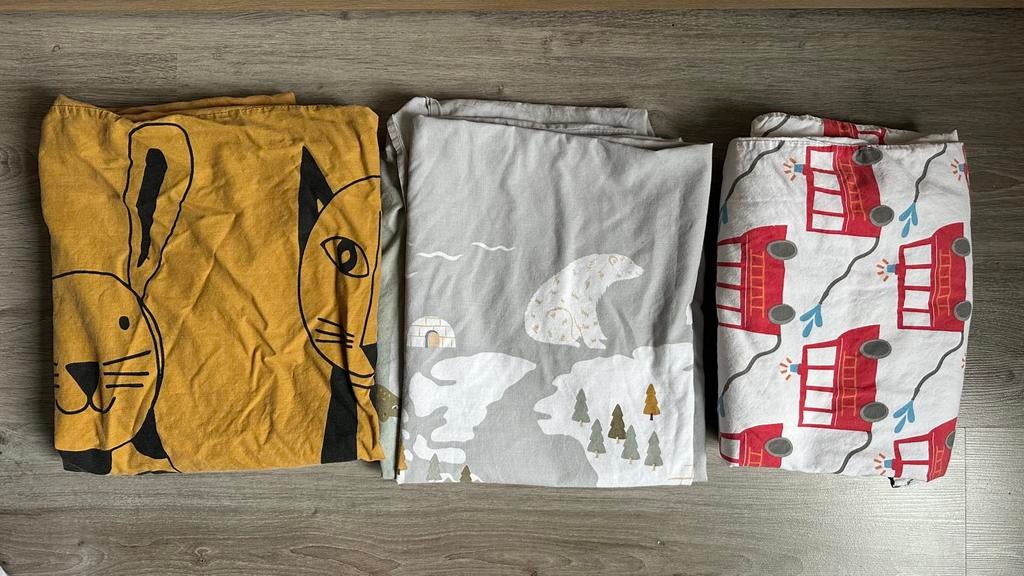 3 dekbed overtrekken peuterbed, Gebruikt, Overige kleuren, Overige maten, Dekbedovertrek