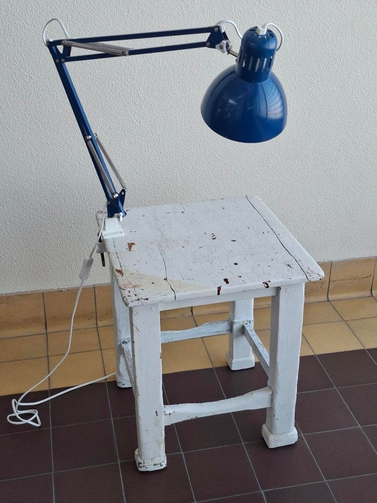 vintage Ikea architectenlamp Tertial blauwe bureaulamp, Blauw, Bureaulamp, Vintage, Zo goed als nieuw