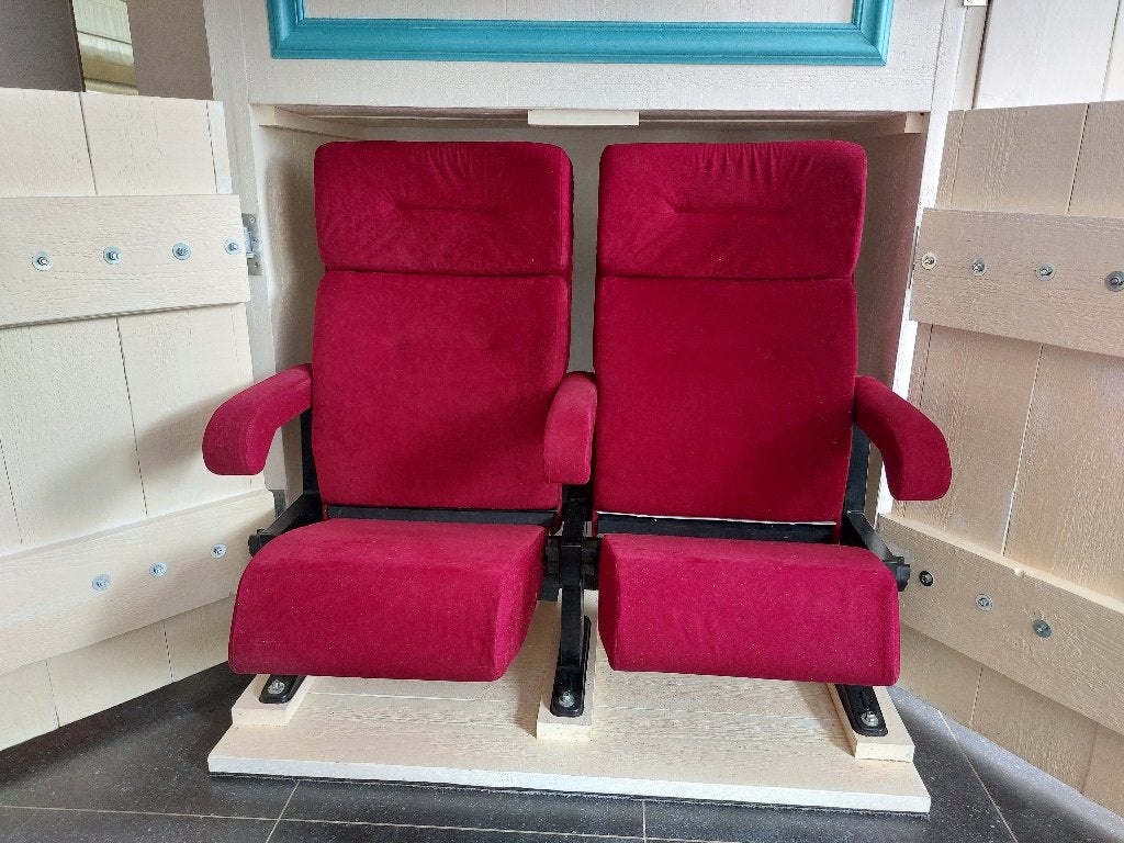 Mooie Rode Bioscoopstoelen / Theaterstoelen - Set van 2, Ophalen, Gebruikt, Twee, Bioscoopstoelen